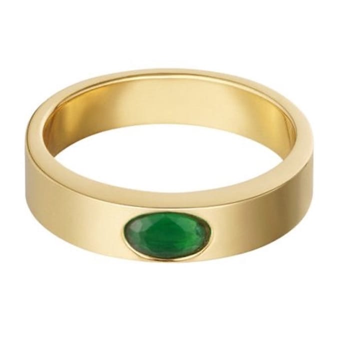 Yehwang Ring Basic Steen goud groen maat 16