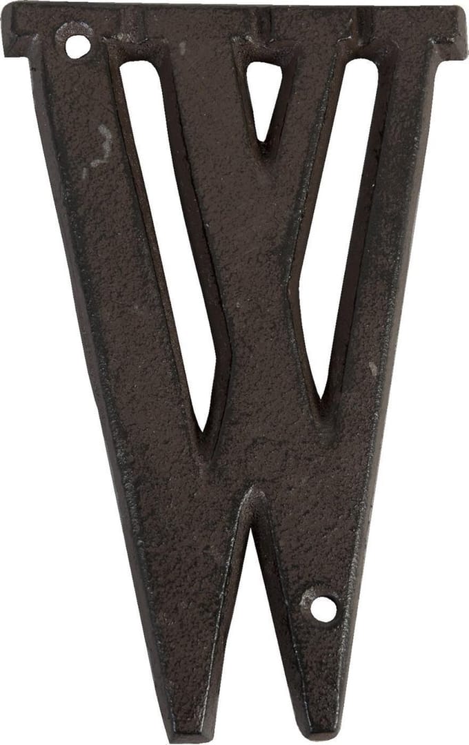 Clayre & Eef IJzeren Letter W 13 cm Bruin IJzer