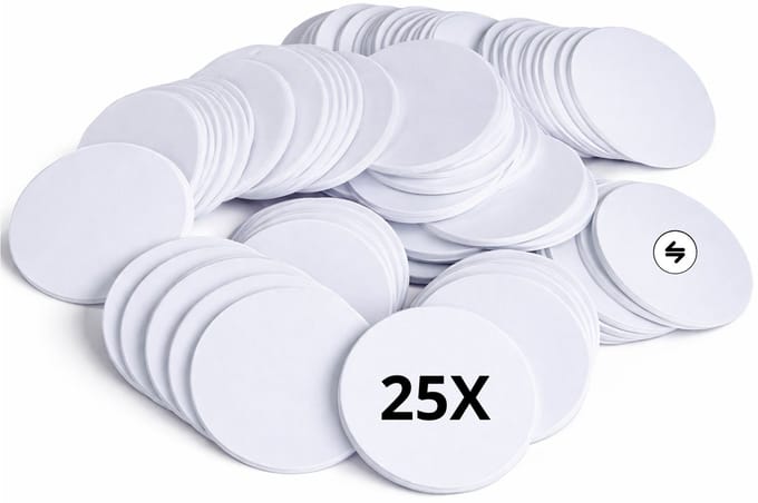 25x NTAG215 NFC Tags – Wit – Compatibel met TagMo – Zonder Kleeflaag