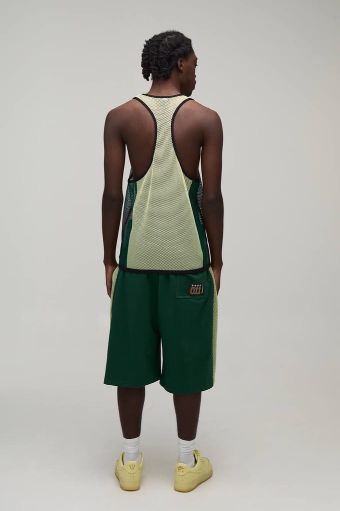 Loopback Netted Panel 011 Jersey Jort | Forest | Size XS
