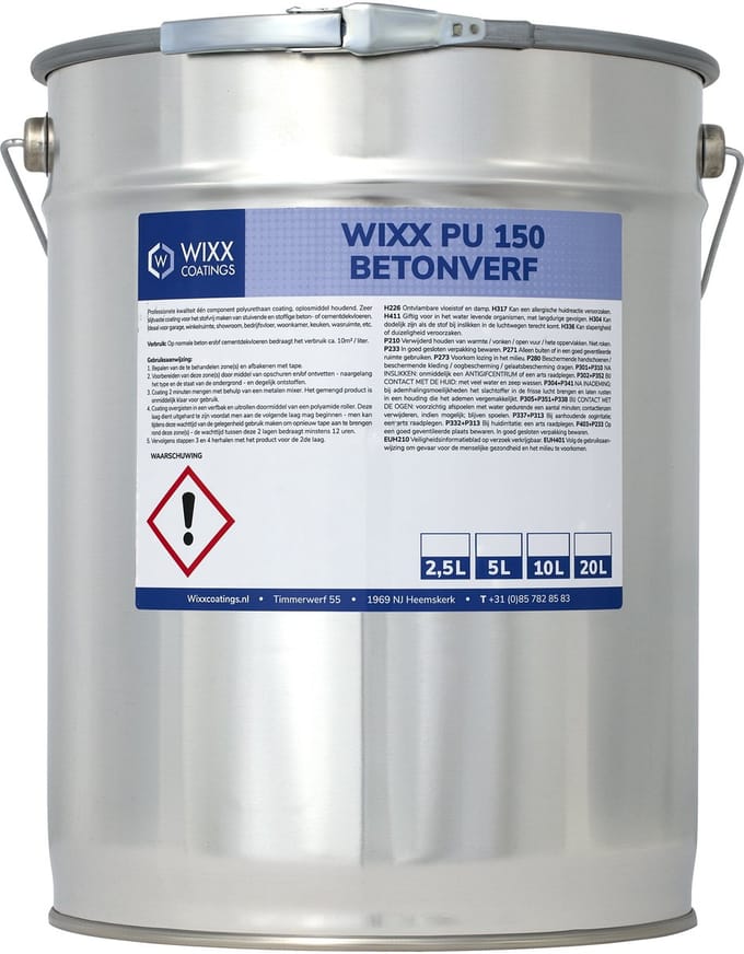 Wixx PU 150 Betonverf - 20L - 100% Transparant