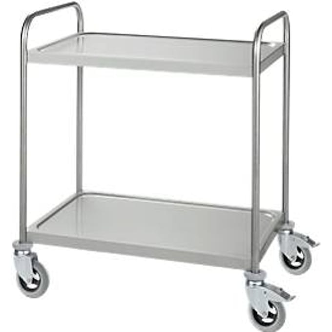 Rvs wagen, B 845 x D 545 mm, rijdt soepel, behuizing wielen gegalvaniseerd