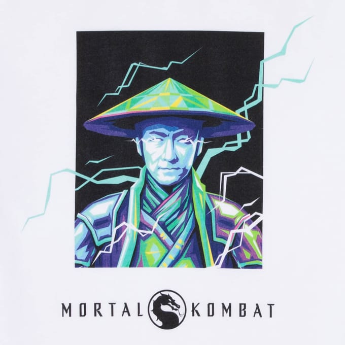 Mortal Kombat Raiden Unisex Ringer T-Shirt - Wit/Zwart - L