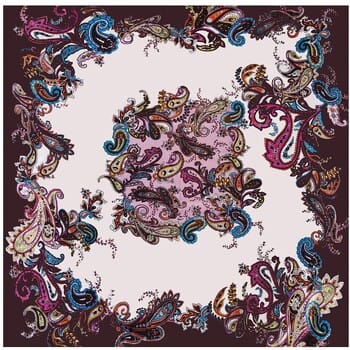 Sjaal Alberto Cabale Grote zijden sjaal Purple White Zoé