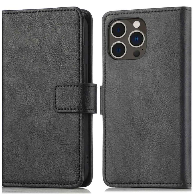 imoshion Hoesje - Geschikt voor Apple iPhone 14 Pro Max - Luxe Bookcase - Zwart