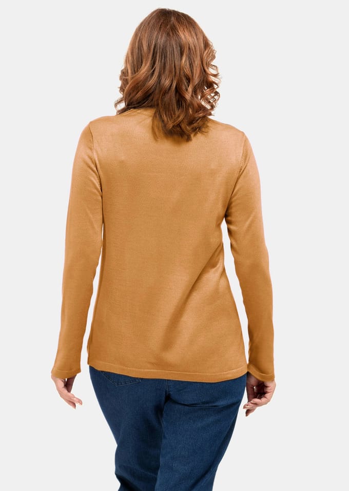 Pullover met opstaande kraag - honing - Gr. 42 van Goldner Fashion
