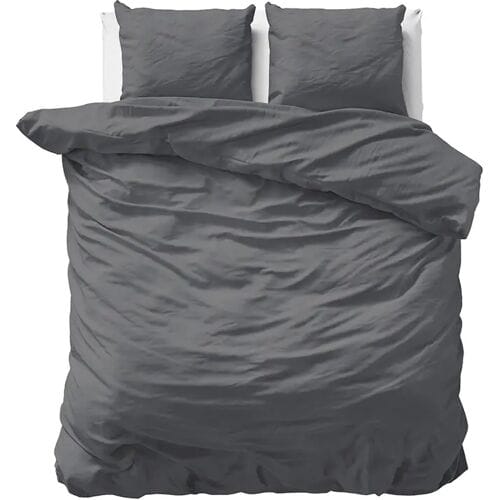 Primaviera Deluxe Uni Satijn - Dekbedovertrek - Eenpersoons - 140x200/220 + 1 kussensloop 60x70 - Antraciet
