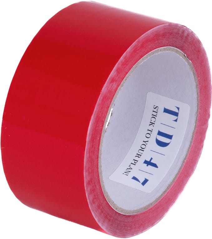 TD47 Verpakkingstape PP low noise 50mm x 66m Rood