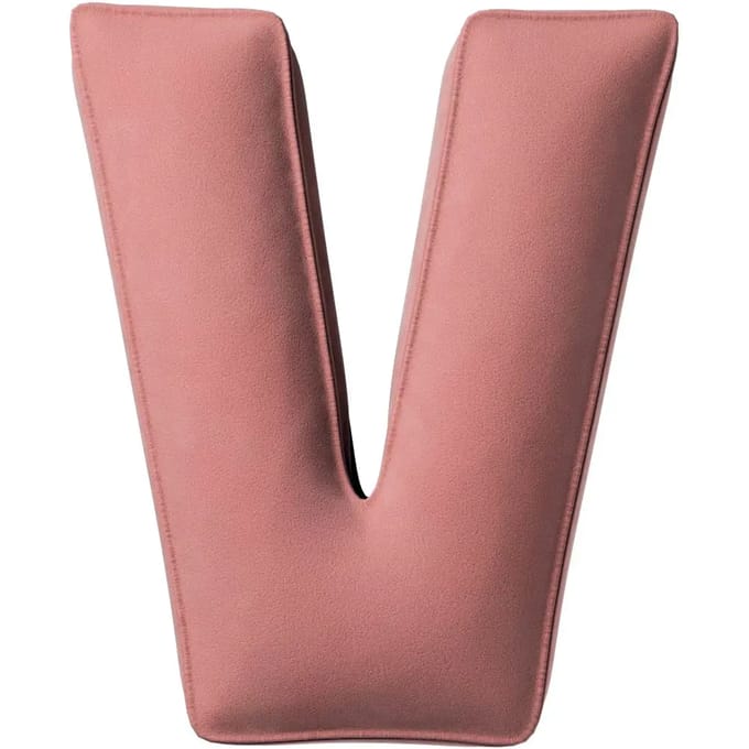 Kussen letter v Yellow Tipi Posh Velvet