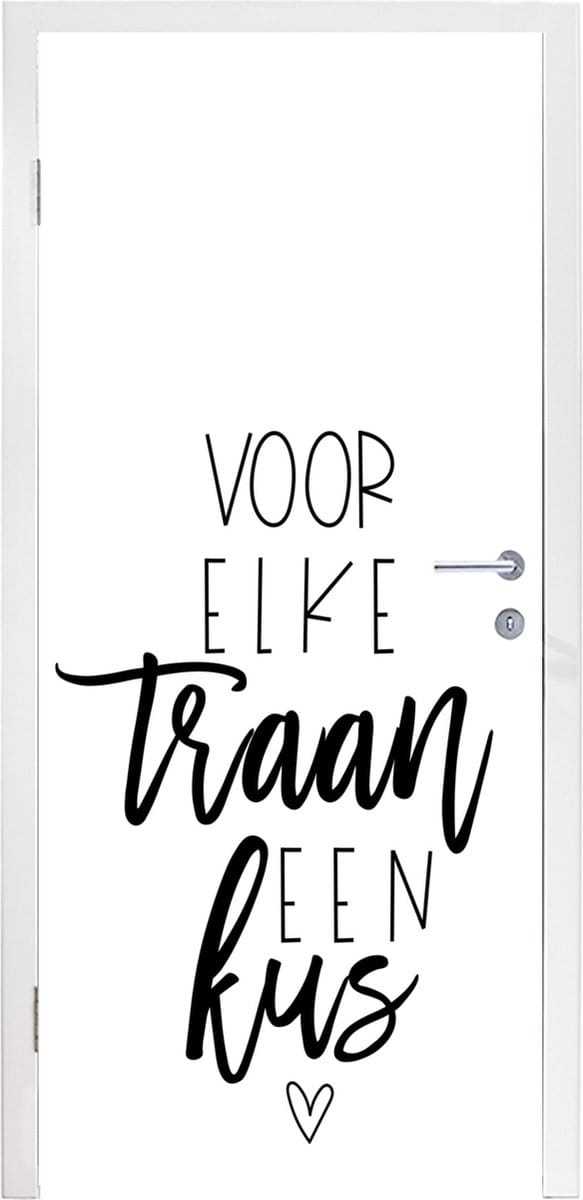 Deursticker Get well soon - Quotes - Zwart - Kus - 85x215 cm - Deurposter