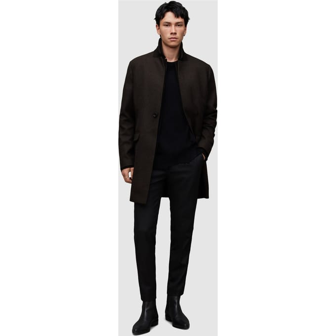 AllSaints Centinel Coat Bitter Brwn Twill Taglia: 36 | Cappotti monopetto Outlet | Uomo