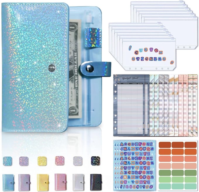 Budget Binder - Geld Organizer - Geld Besparen - 6-Ring Systeem - A6 Formaat - Blauw
