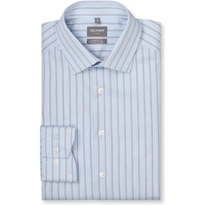 OLYMP Luxor 24/Seven Overhemd, Comfort Fit, New Kent, Bleu