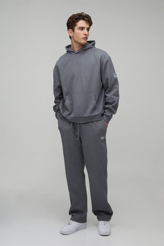 Oversized Boxy Wafel Capuchon Trainingspak | Grey | Size Medium