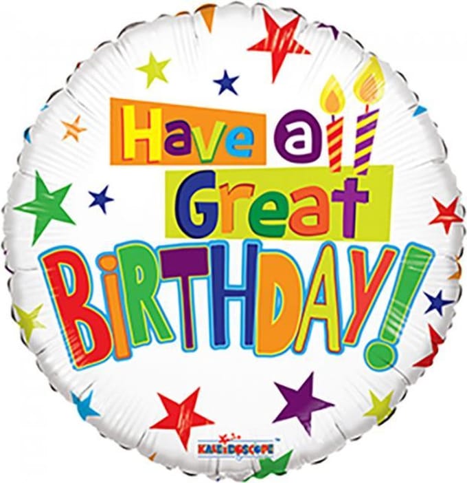 Helium Ballon Have A Great Birthday 45cm leeg
