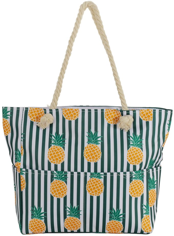 Strandtas - ananassen - 51x39x13 cm