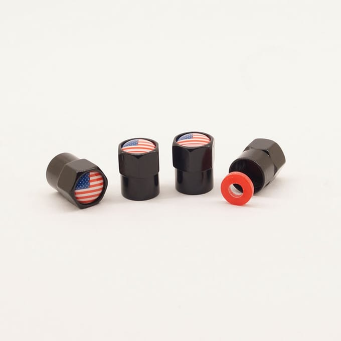 Schrader (auto) ventiel - Zwart Amerika aluminium met afdichting