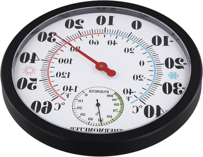 Buiten Thermometer - Weerstation Hygrometer - Klimaat Monitoren - Groot Wit Display - 25 cm - Wit