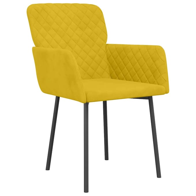 vidaXL - Eetkamerstoelen - 2 - st - fluweel - geel