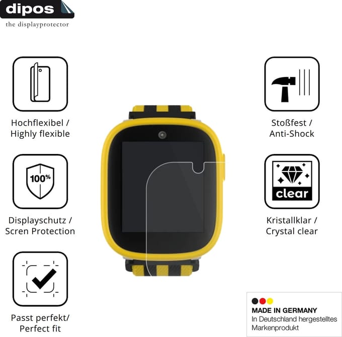 dipos – 2x Beschermfolie geschikt voor Xplora X6 Play BVB-Edition | 3D Full Cover Screenprotector | 100% Passend