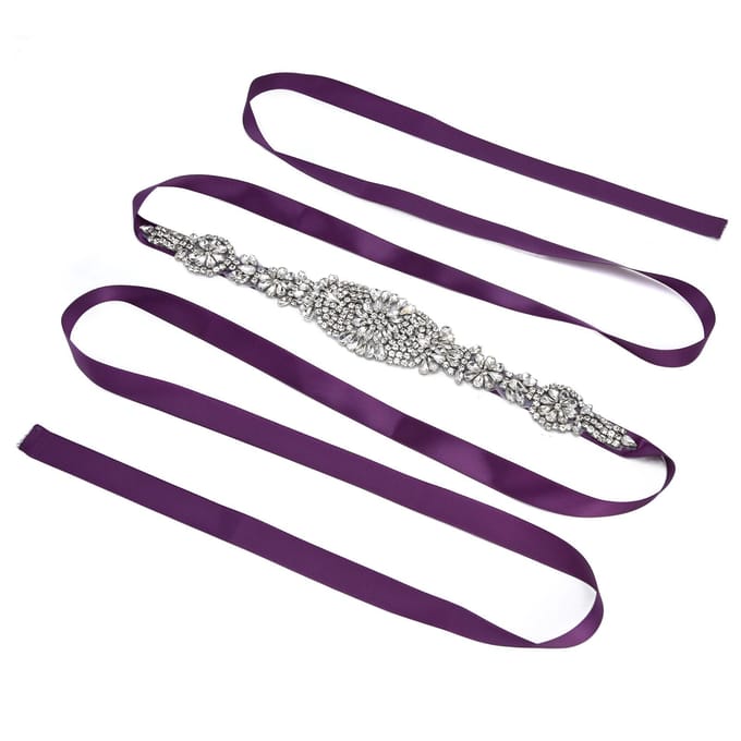 Strass Bruidsjurk Riem Elegante Tailleband Kledingaccessoires voor Bruid BruidsmeisjePaars paars