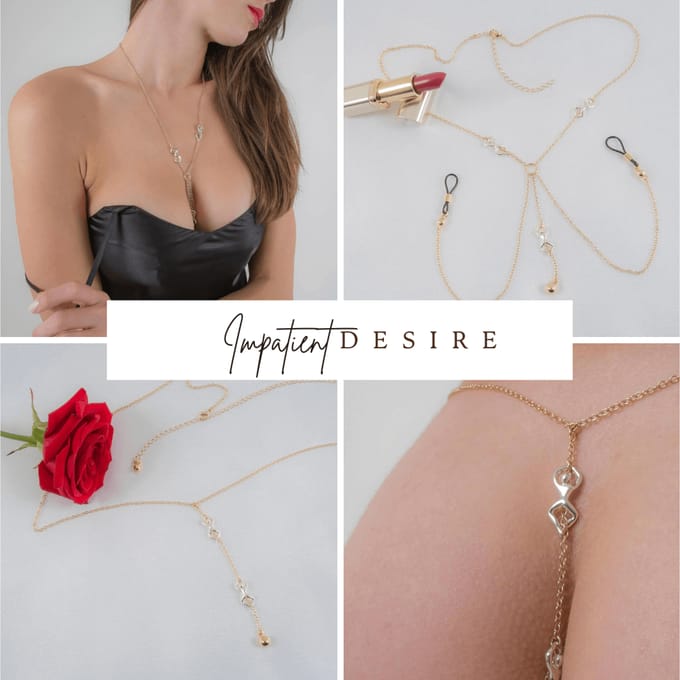 Sylvie Monthulé | Gouden Bodychain Set | Impatient Desire Maat S