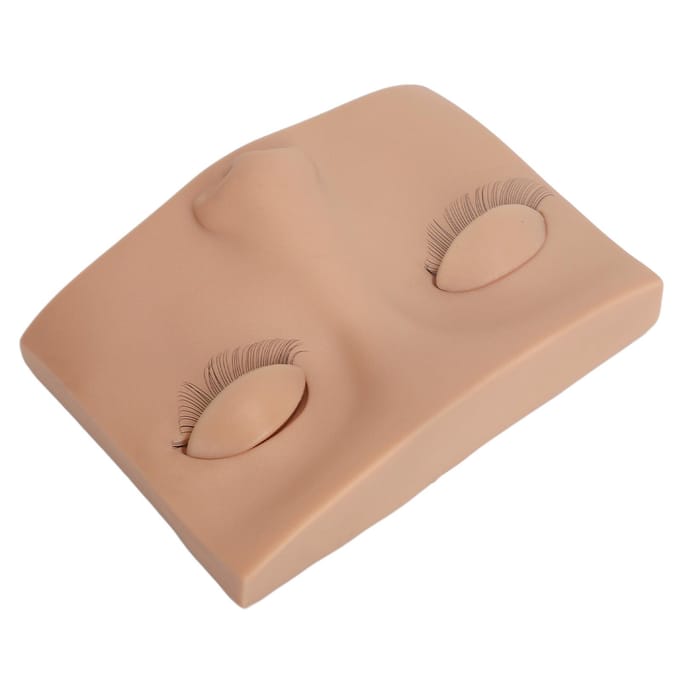 Wimperverlenging Mannequin Hoofd Set Lash Extension Oefengezicht met 3 Verwijderbare Wimperoefeningen beige