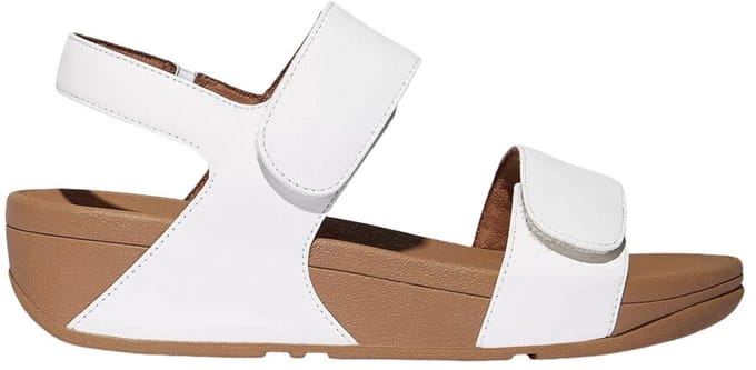 Fitflop Sandaal Lulu Adjustable Leather Black-Strap Sandals Urban White