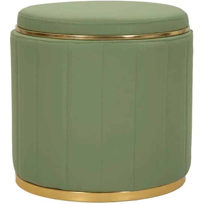 Poef London Pouf With Storage Green Ø 46,5×44 cm