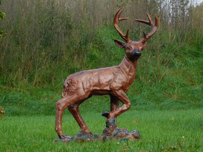 Staand Hert XL - Bruin - Polystone - 110 cm Hoog