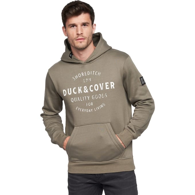 Duck and Cover Heren Stocktons Hoodie (Bosgroen)