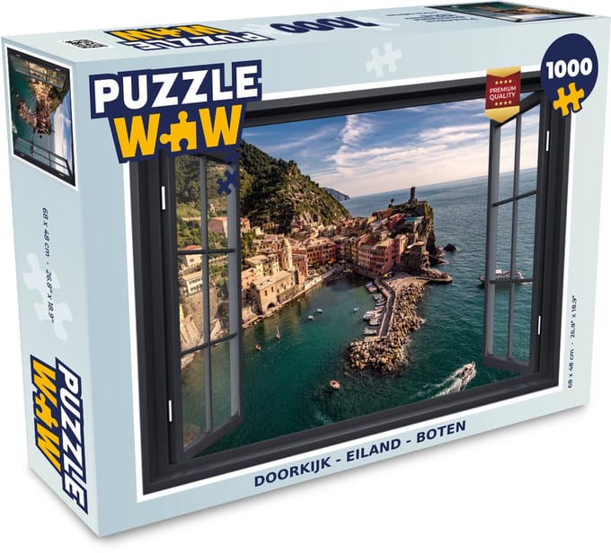 Puzzel Doorkijk - Eiland - Boot - Legpuzzel - Puzzel 1000 stukjes volwassenen