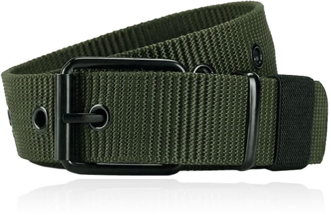 LGT JWLS Gepereforeerde Canvas Riem in Army Green - Heren-110cm
