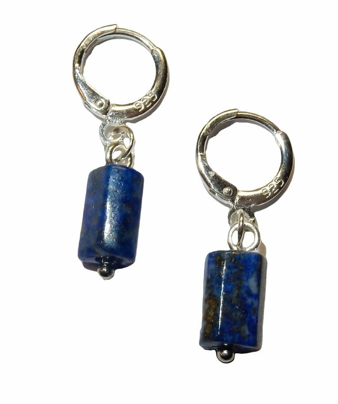 Zilveren Lapis Lazuli Oor ringen
