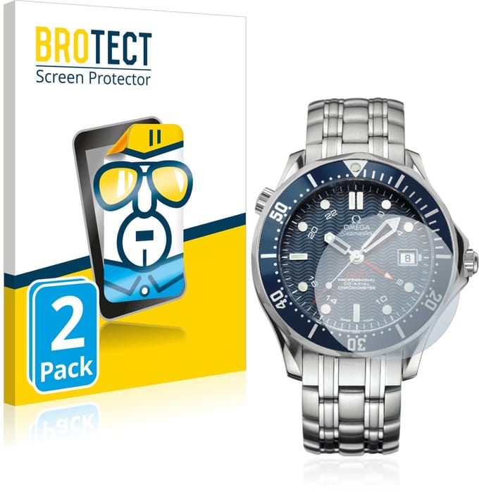 BROTECT - Screenprotector voor Omega Seamaster Diver (41 mm) - Folie Beschermfolie transparant 2 Stuks