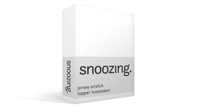 Snoozing Jersey Stretch - Topper - Hoeslaken - Eenpersoons - 90/100x200/220 cm - Wit