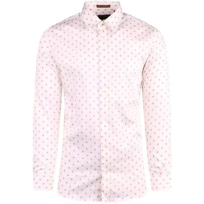 Ted Baker Area Heren Wit Geometrisch Print Shirt