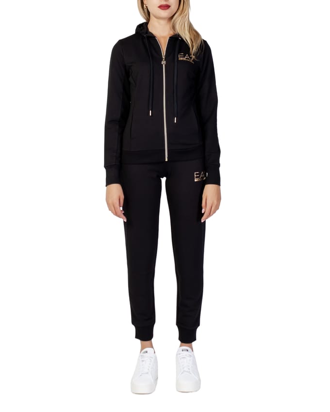 EA7huispak met gouden logo en gouden studs Zwart Maat : L