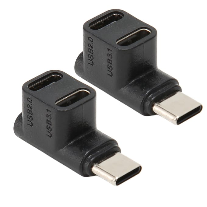 2 stuks 1 naar 2 USB C 3.1 90 graden hoekadapter 10 Gbps USB 3.1 Type C mannelijk naar USBC 3.1 USB C 2.0 dubbel