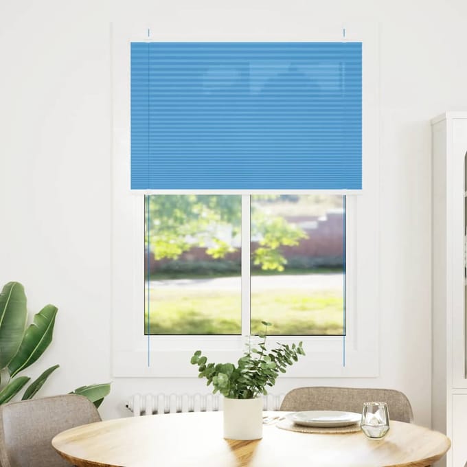 vidaXL - Plissé - rolgordijn - 85x100 - cm - stofbreedte - 84,4 - cm - polyester - blauw