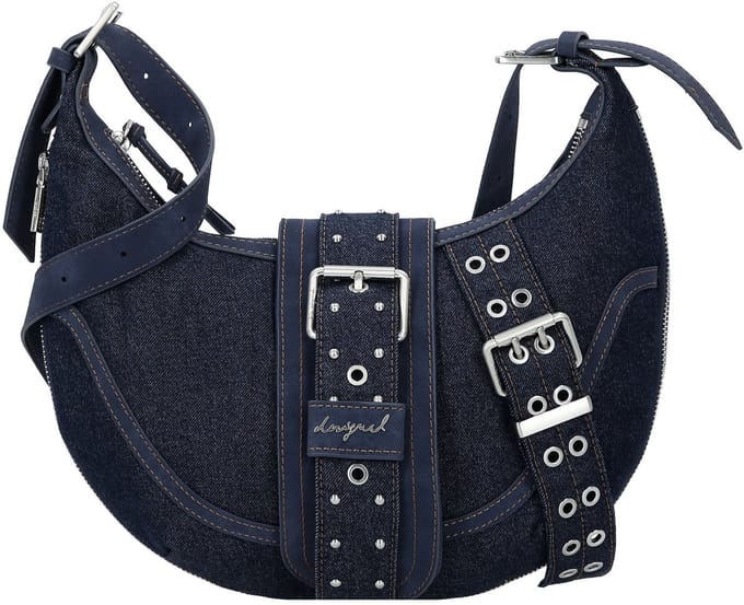Desigual schoudertas Calgary Bindella Shoulder Bag Denim Dark Blue donkerblauw