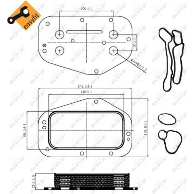 Olie radiator, motorolie  NRF 31314