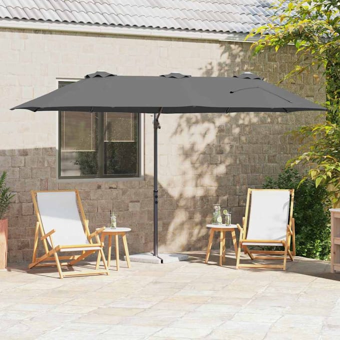 vidaXL - Parasol - Antraciet - 372 - x - 198 - x - 243 - cm - Polyester - en - Aluminium