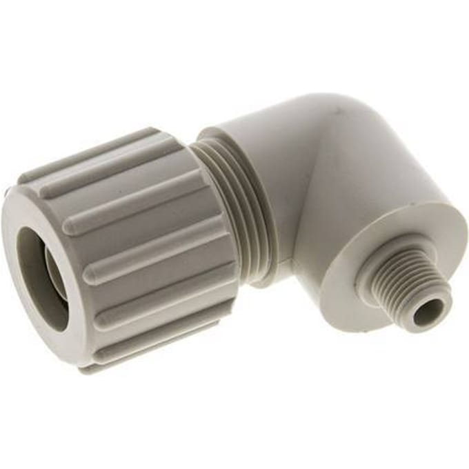 15x9mm & G1/8'' PP L-Vorm Knelfitting Buitendraad 10bar Kunststof en Polyamide
