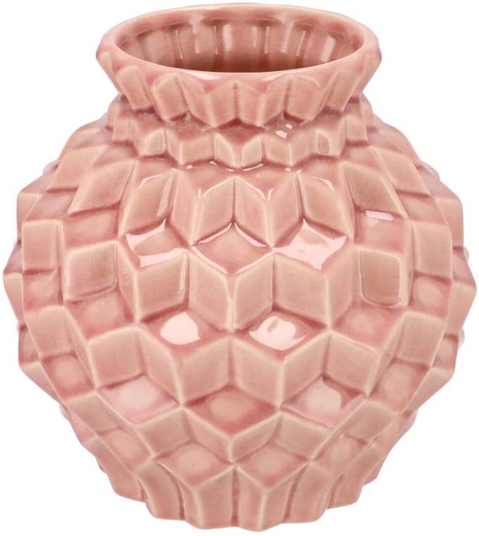 Daan Kromhout - Vaas - Gia - Roze - Structure - 3D effect - 19x19 - Keramiek