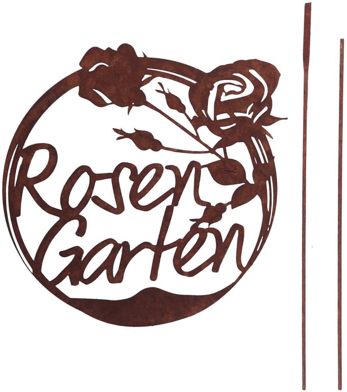 UNUS® Tuinschild Rozentuin roestlook 25x23cm