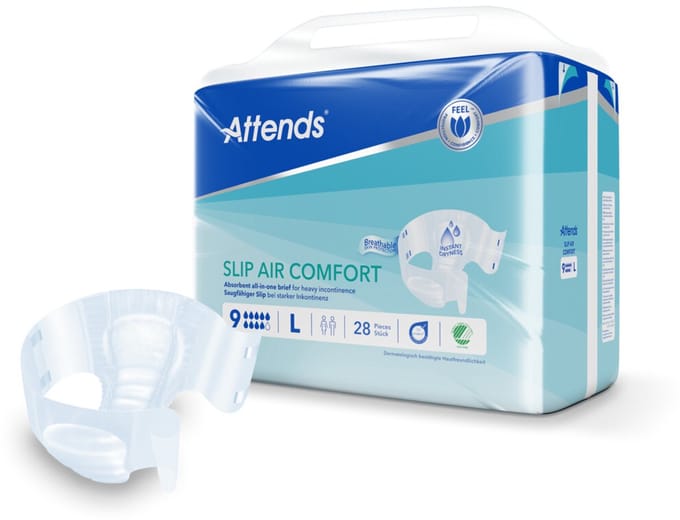 Attends Slip Air Comfort 9 Large - 1 paquet de 28 protections