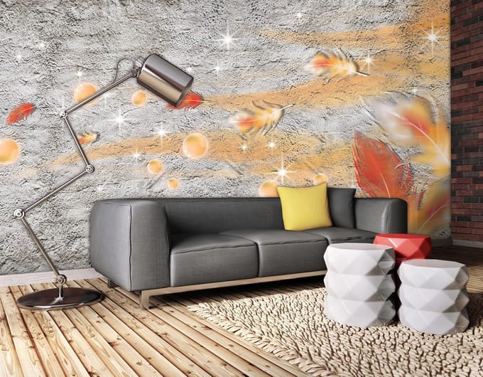 Abstract Feathers Texture Photo Wallcovering