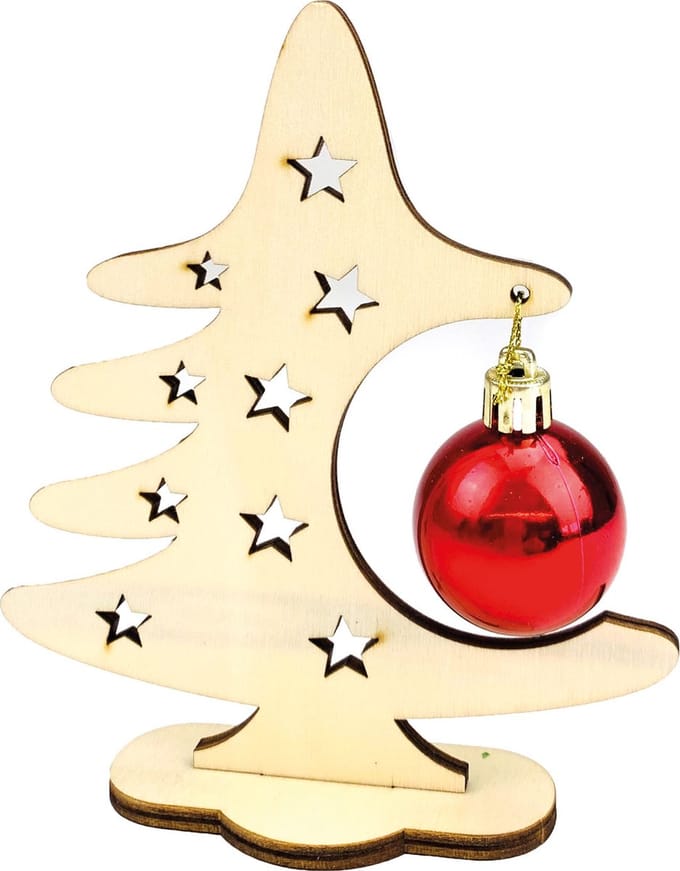 Beleduc Wooden Craft Christmas Tree with Christmas Ball