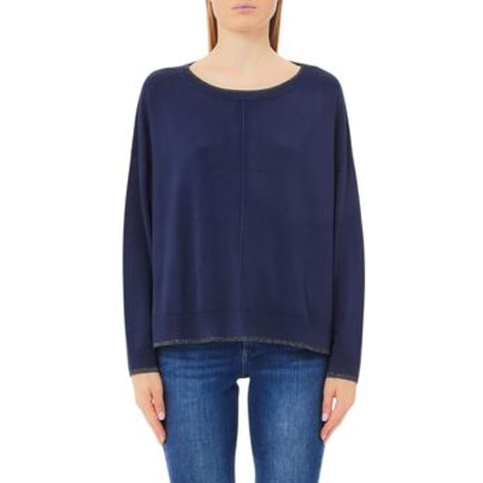 relaxed fit pullover van viscosemix model 'MAGLIA CHIUSA'